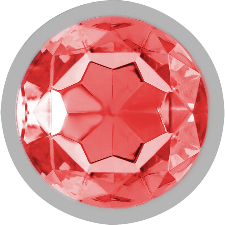 Intense Aluminum Metal Anal Plug With Red Crystal Size S — Red