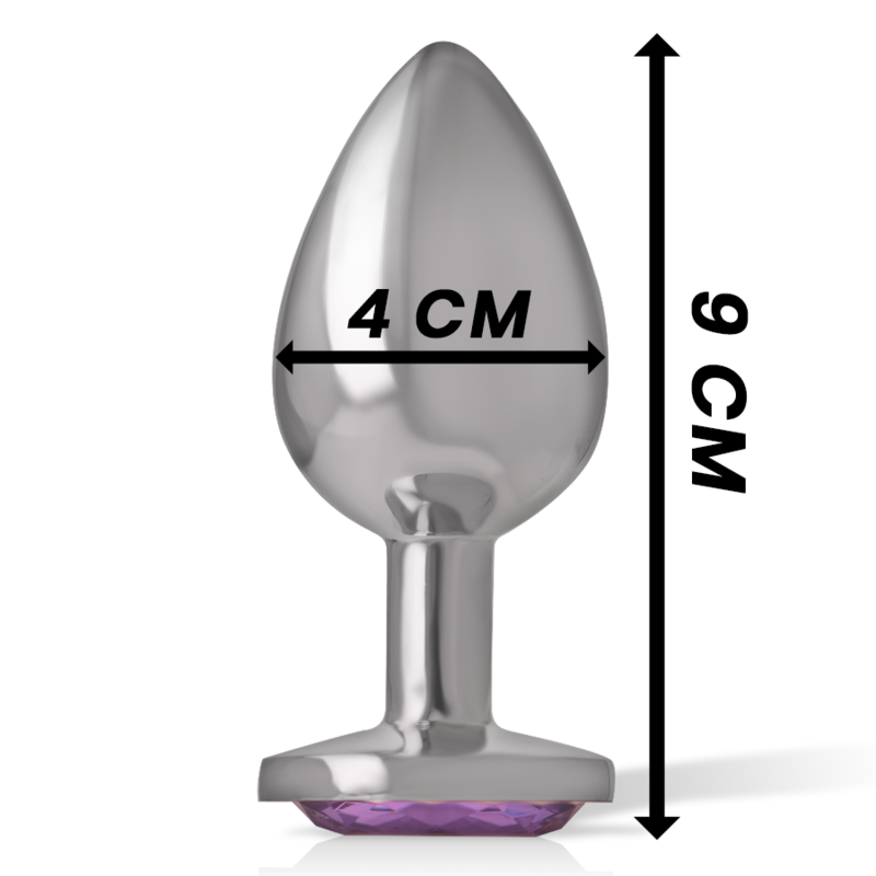 Intense Aluminum Metal Anal Plug With Violet Crystal — Purple metal