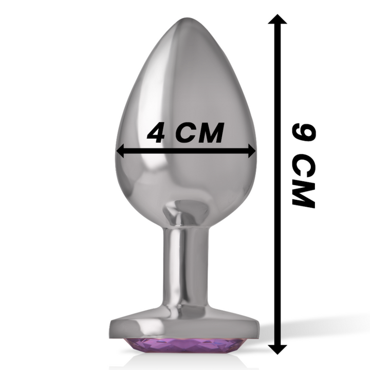 Intense Aluminum Metal Anal Plug With Violet Crystal — Purple metal