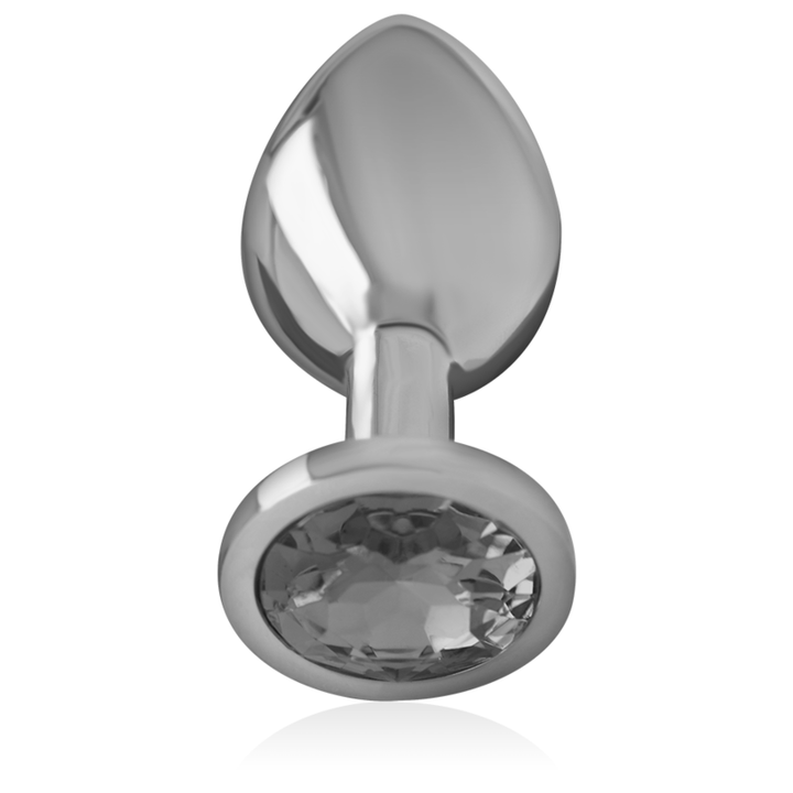 Intense Aluminum Metal Anal Plug With Black Glass Size L — Black
