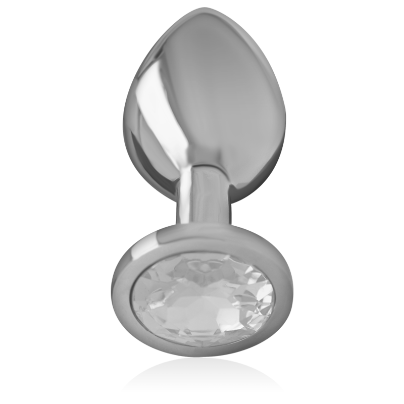 Intense Aluminum Metal Anal Plug With Silver Crystal Size S — Silver