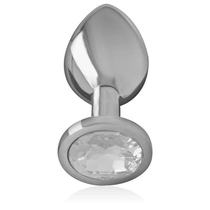 Intense Aluminum Metal Anal Plug With Silver Crystal Size S — Silver
