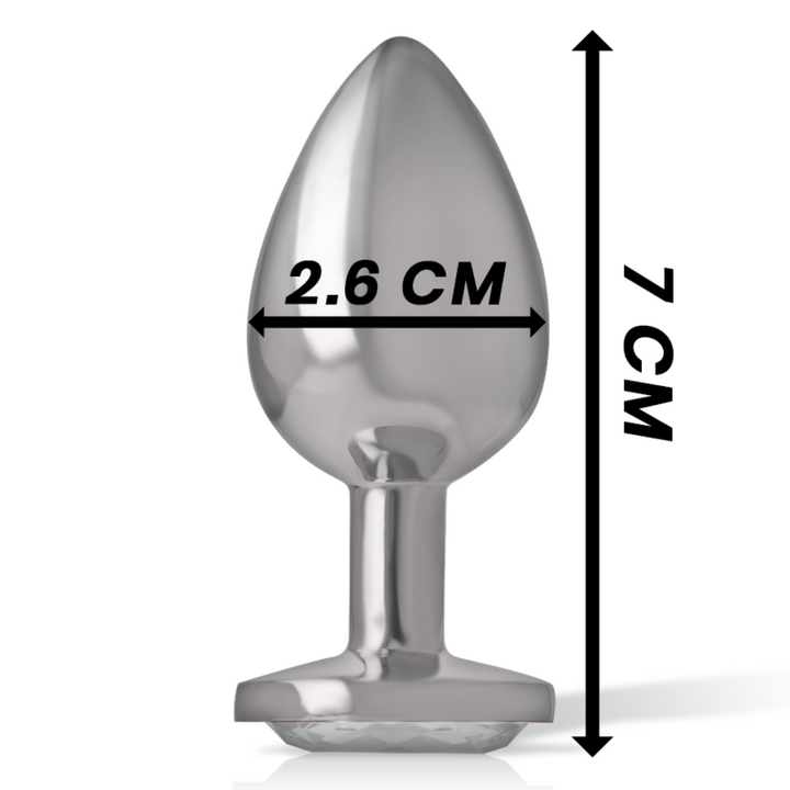 Intense Aluminum Metal Anal Plug With Silver Crystal Size S — Silver