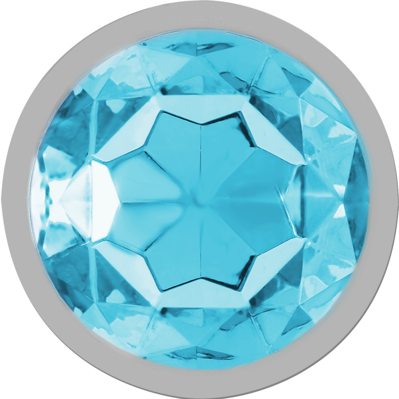 Intense Aluminum Metal Anal Plug With Blue Crystal Size S — Blue