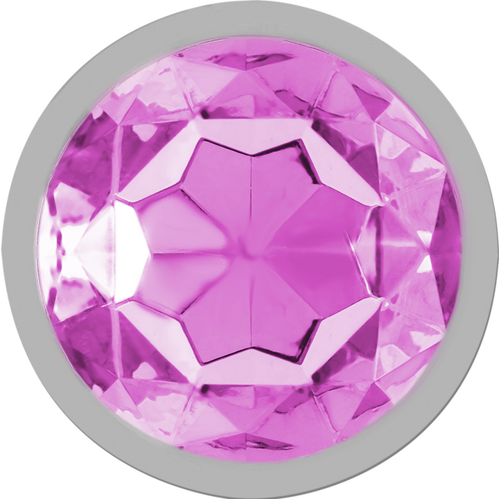 Intense Aluminum Metal Anal Plug With Pink Crystal Size M — Pink