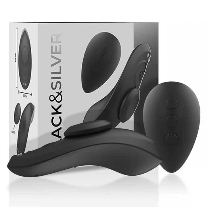 BLACK&amp;SILVER - PRESTON RECHARGEABLE SILICONE VIBRATOR PANTIE BLACK