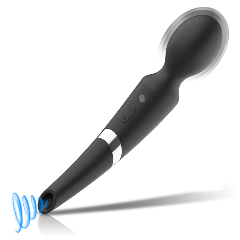 BLACK&amp;SILVER - BECK WAND AND SUCTION CUP 2 IN 1 SILICONE