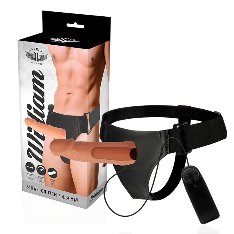 Harness Attraction - Willian Hollow Rnes With Vibrator 17 CM