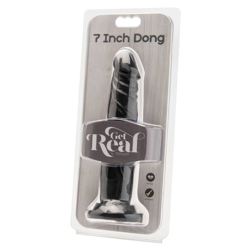 Get Real Dong 18 CM Black — Black PVC