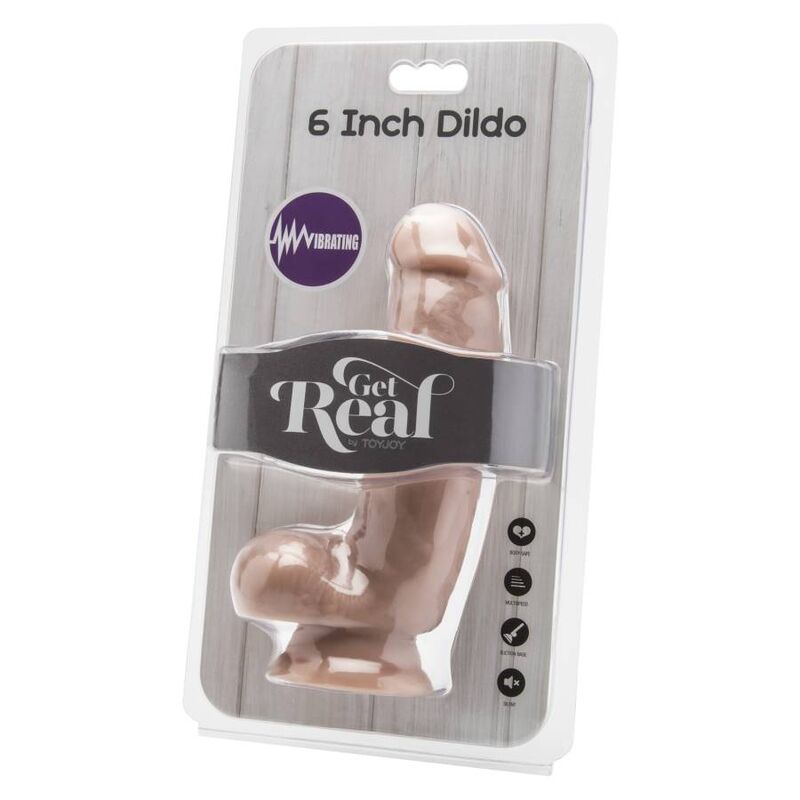 Get Real Dildo 12 CM With Balls Vibrator Skin — Skin PVC