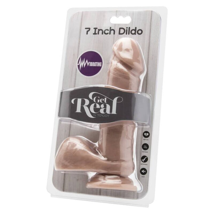 Get Real Dildo 18 CM With Balls Vibrator Skin — Skin PVC