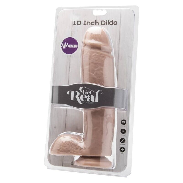 Get Real Dildo 25,5 CM With Balls Vibrator Skin — Skin PVC