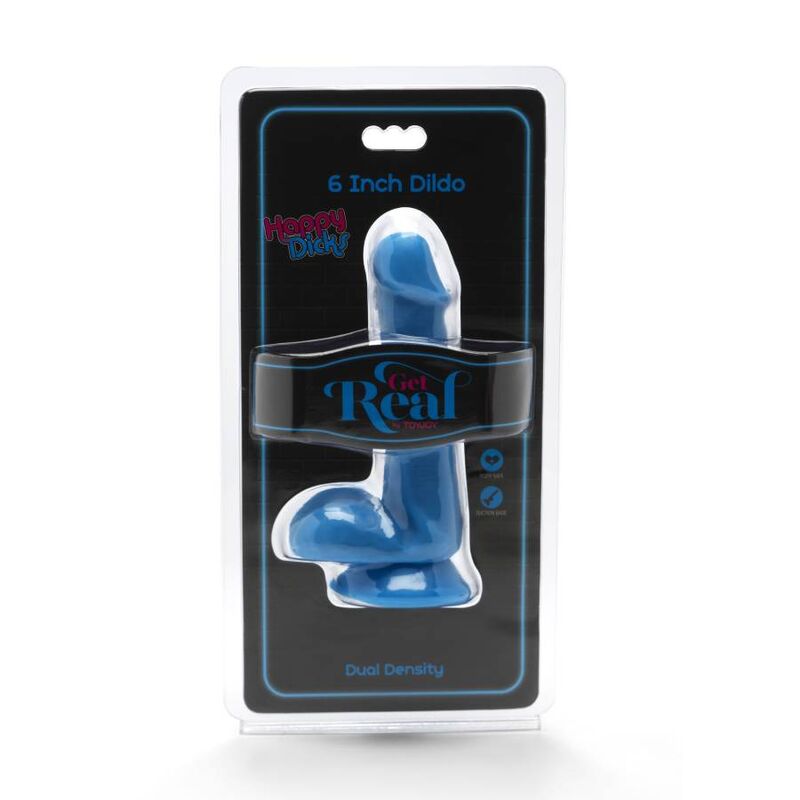 Get Real Happy Dicks Dildo 12 CM Balls Blue — Blue PVC