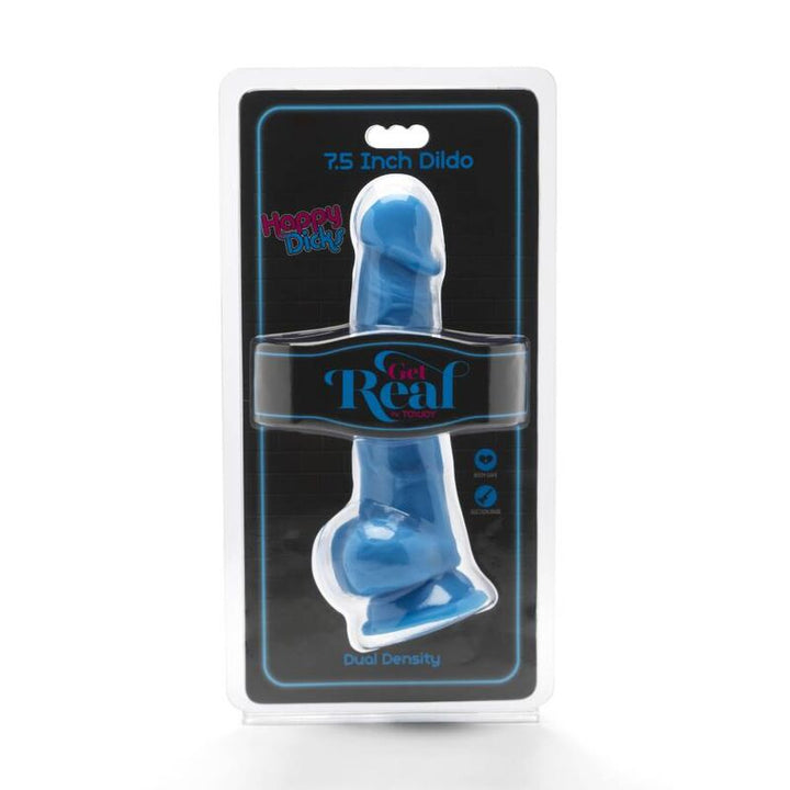 Get Real Happy Dicks 19 CM With Balls Blue — Blue PVC