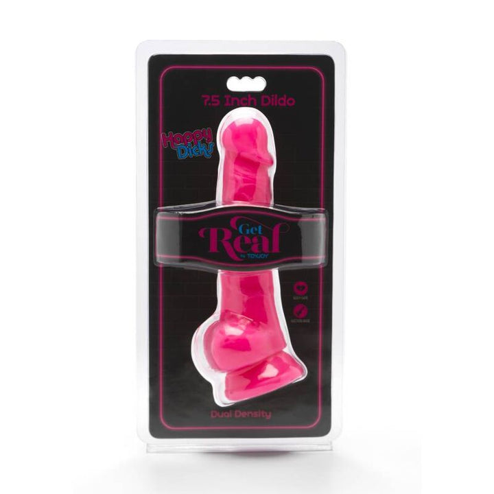 Get Real Happy Dicks 19 CM With Balls Pink — Pink PVC