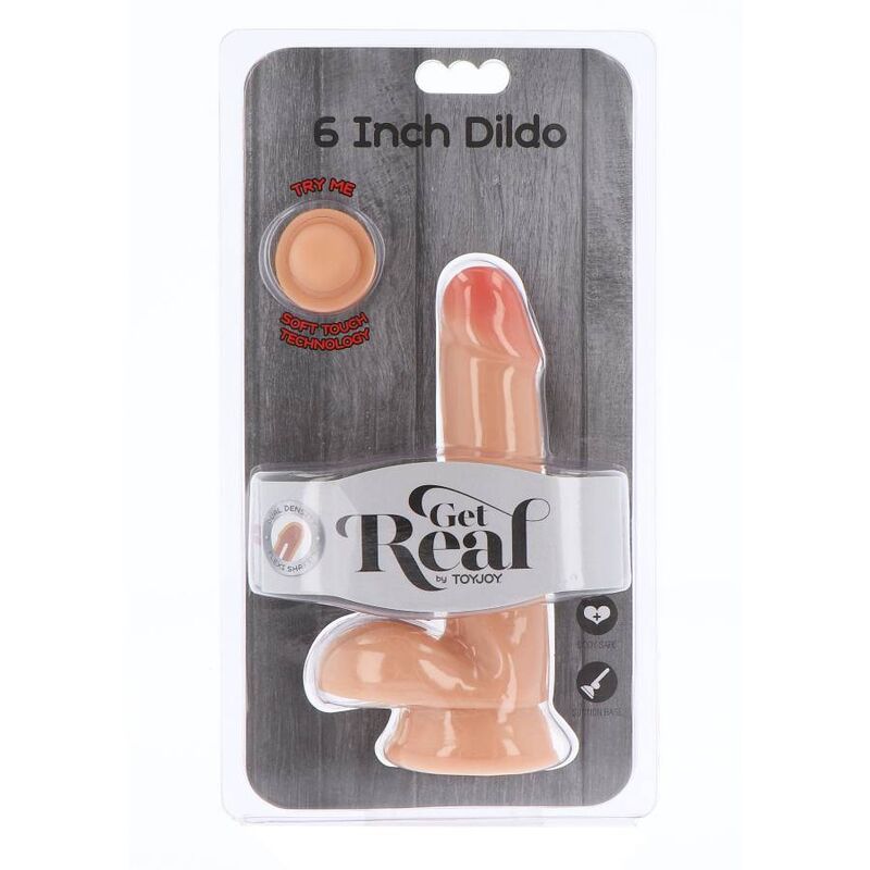 Get Real Dual Density Dildo 17 CM Balls Skin — Skin TPE