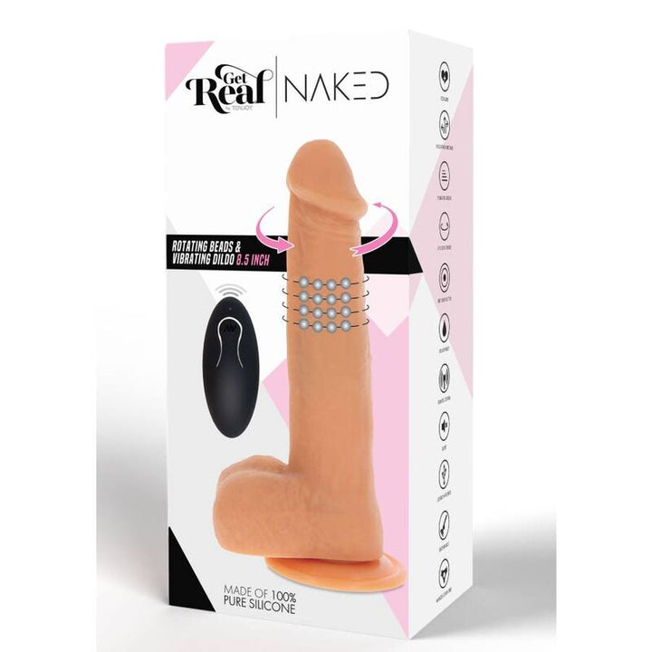 Get Real Rotating Beads Vibrating Dildo Skin — Skin PVC