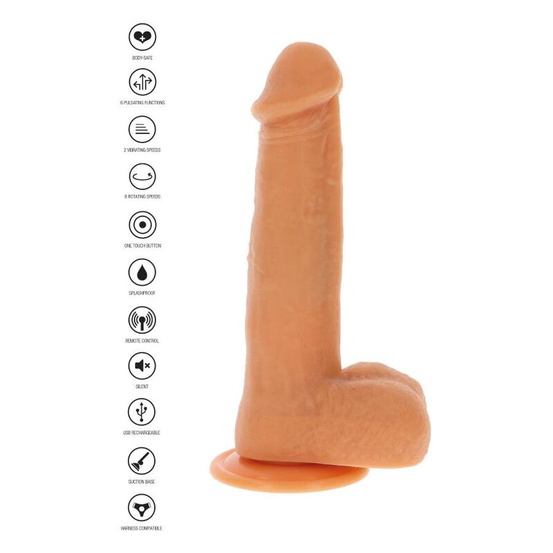 Get Real Rotating Beads Vibrating Dildo Skin — Skin PVC