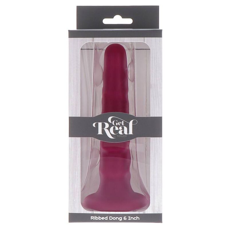 Get Real Ribbed Dong 12 CM Red — Red silicone