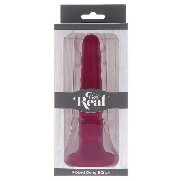 Get Real Ribbed Dong 12 CM Red — Red silicone