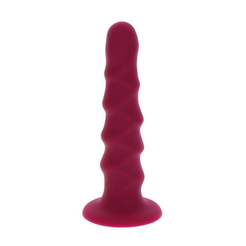 Get Real Ribbed Dong 12 CM Red — Red silicone