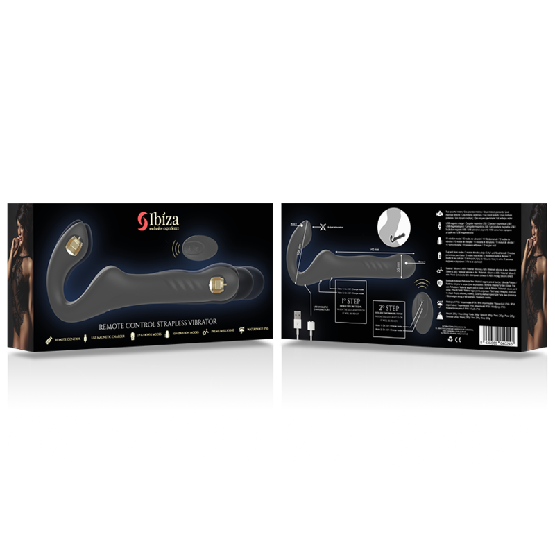 IBIZA - REMOTE CONTROL STRAPLESS VIBRATOR UP &amp; DOWN
