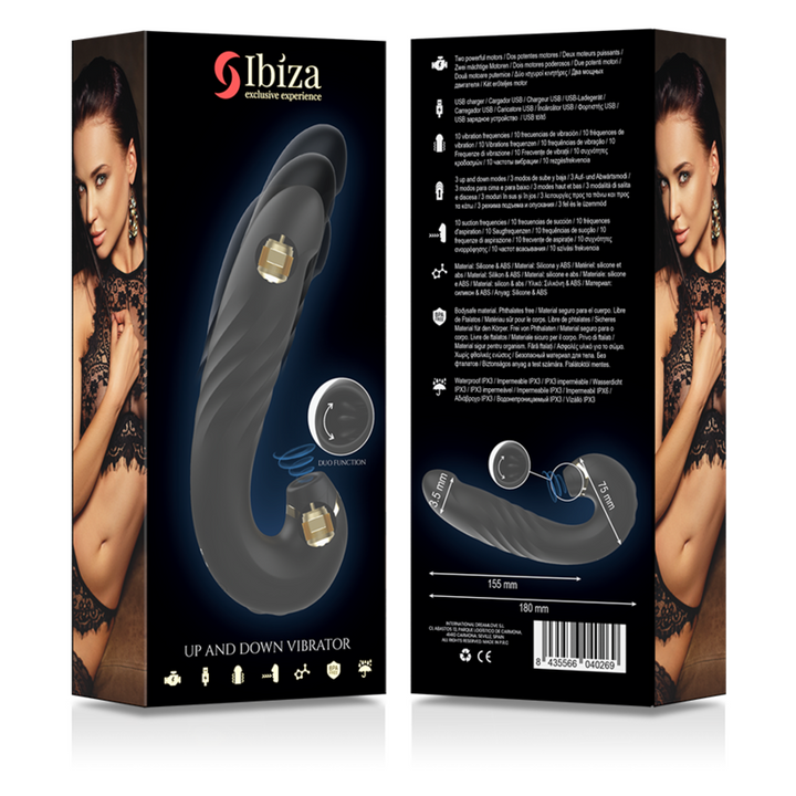 IBIZA - CLIP UP &amp; DOWN + VIBRATOR + CLITORIS SUCTION