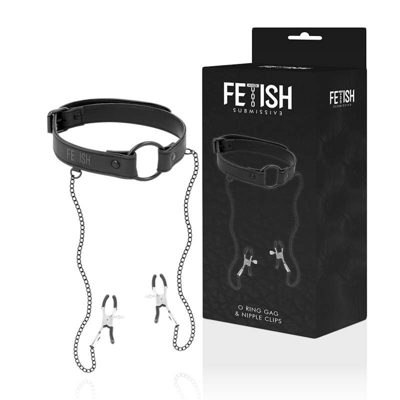 Fetish Submissive Gag - Ring With Nipple Clamps