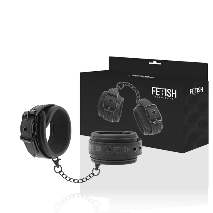 Fetish Submissive Vegan - Leather Handcuffs With Noprene