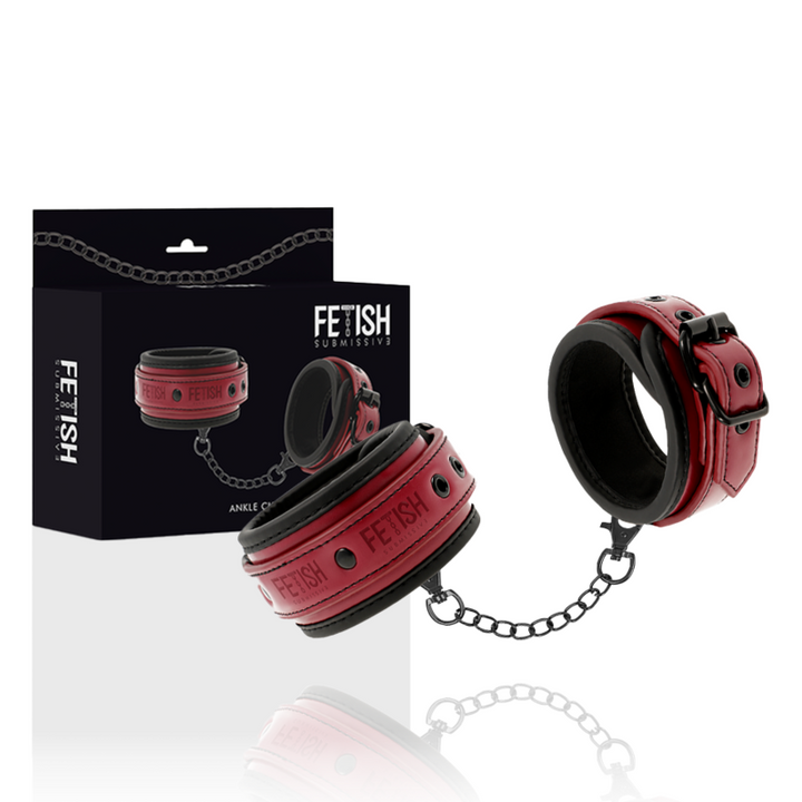 Fetish Submissive Dark Room - Vegan Leather Ankle Handcuffs