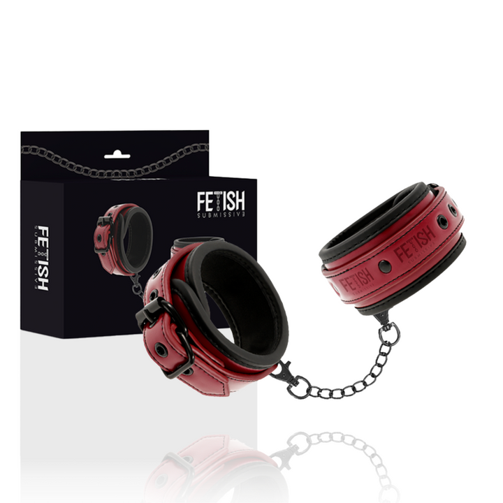 Fetish Submissive Dark Room - Vegan Leather Handcuffs With