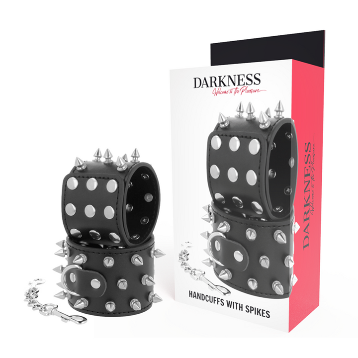 Darkness Skulls - And Bones Black Spiked Handcuffs