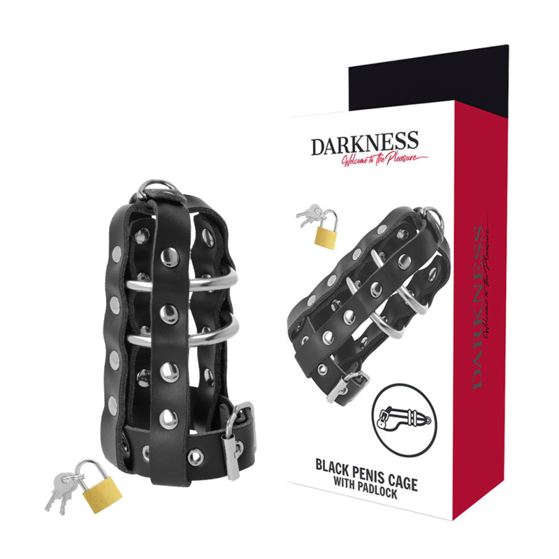 Darkness Leather - Chastity Cage With Lock