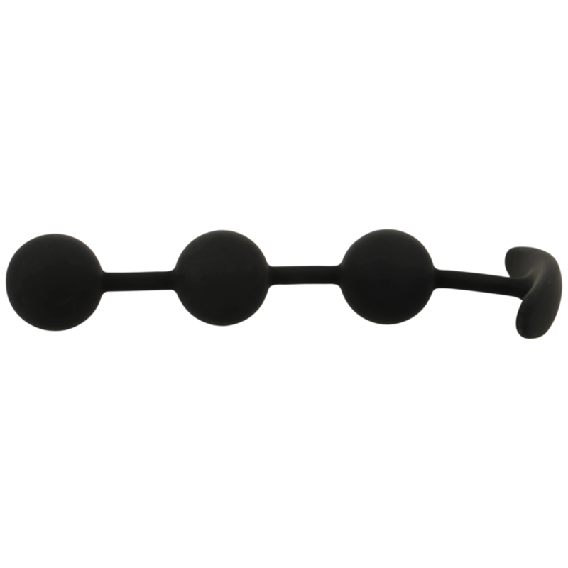 Black&amp;Silver Harry Anal Rosary — Black silicone