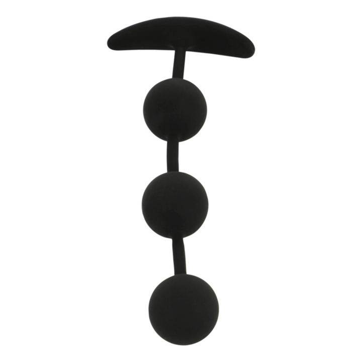 Black&amp;Silver Harry Anal Rosary — Black silicone