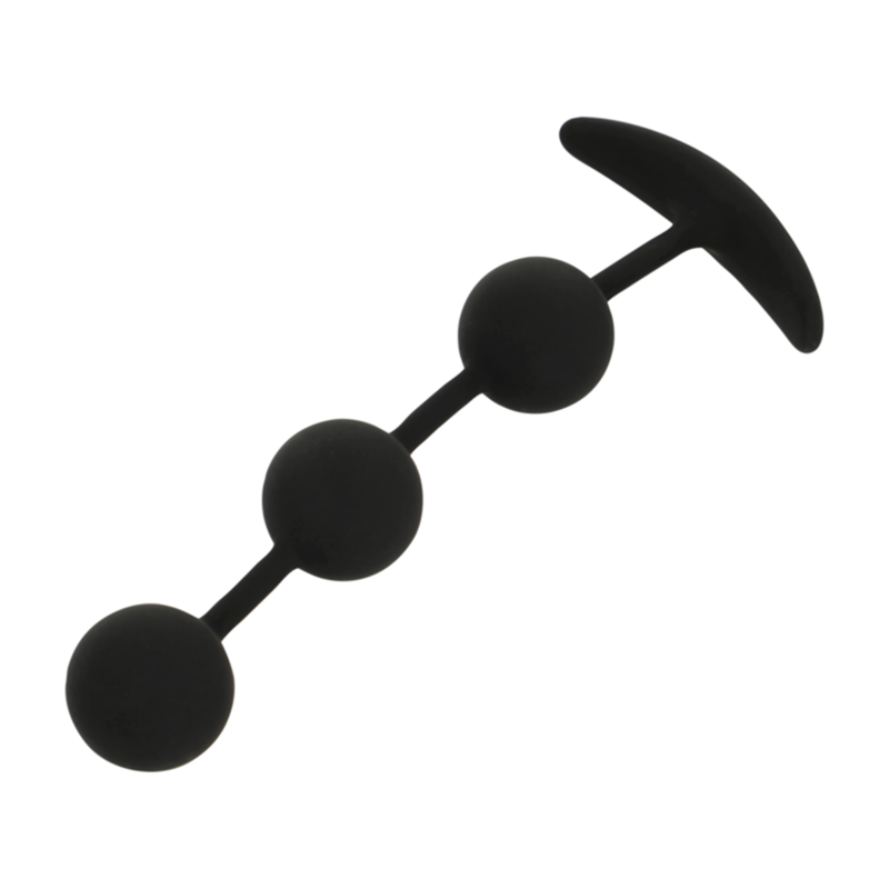 Black&amp;Silver Harry Anal Rosary — Black silicone