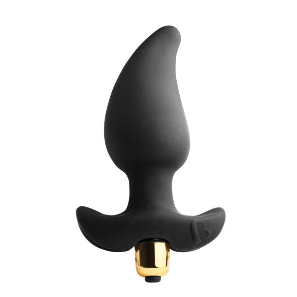 Butt Quiver P-Point Stimulator 7 Speeds Black — Black silicone