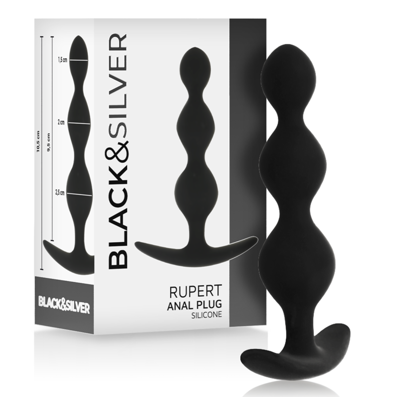 BLACK&amp;SILVER - RUPERT ANAL BALL CHAIN 10 CM