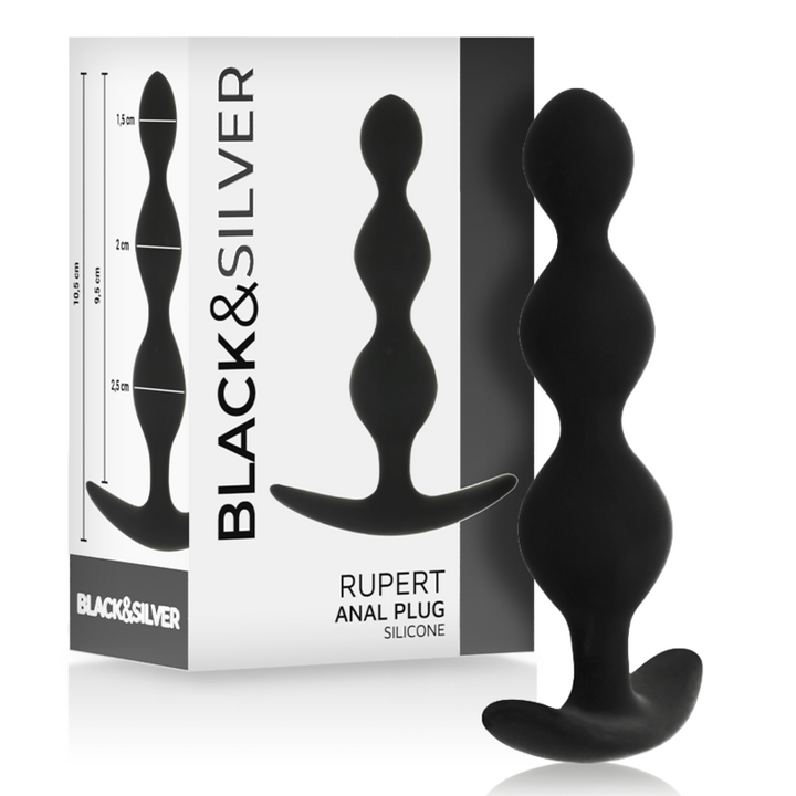 BLACK&amp;SILVER - RUPERT ANAL BALL CHAIN 10 CM
