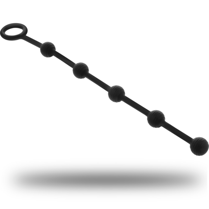 BLACK&amp;SILVER - KORG ANAL ROSARY SILICONE INITIATION 21 CM
