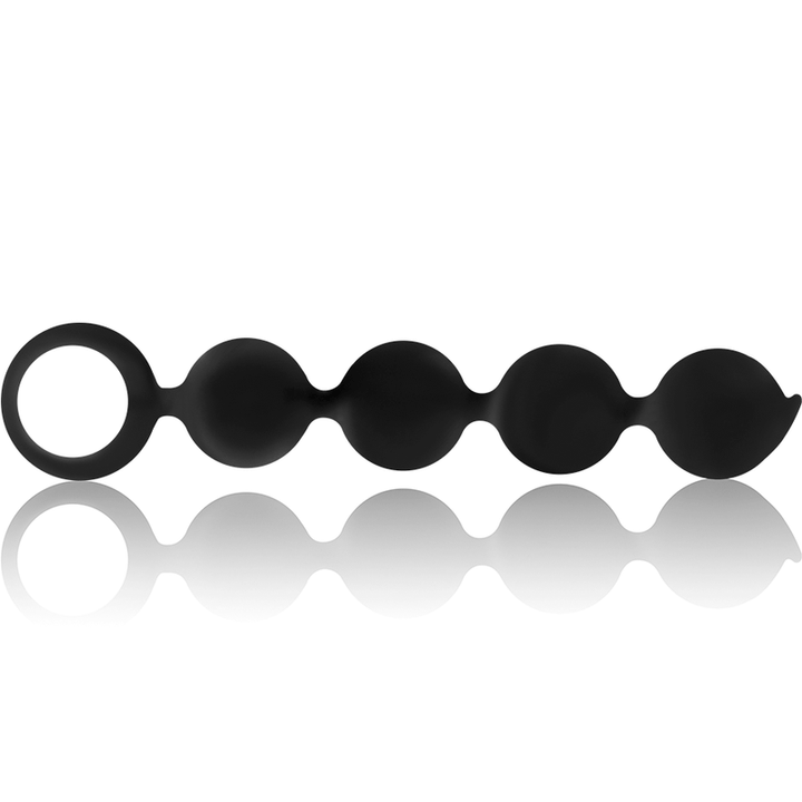 Black&amp;Silver Lennon Anal Rosary — Black silicone