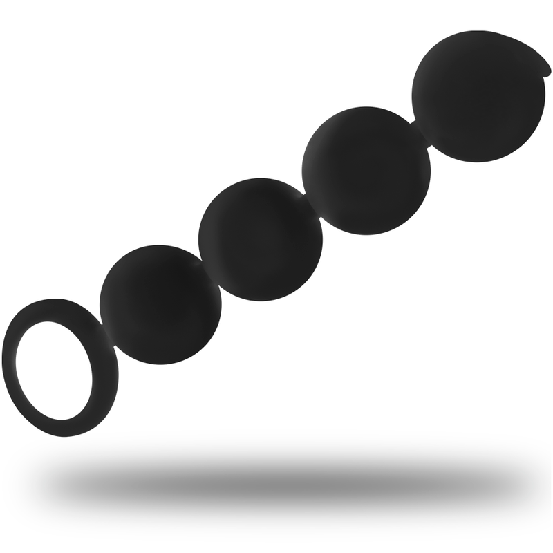 Black&amp;Silver Lennon Anal Rosary — Black silicone