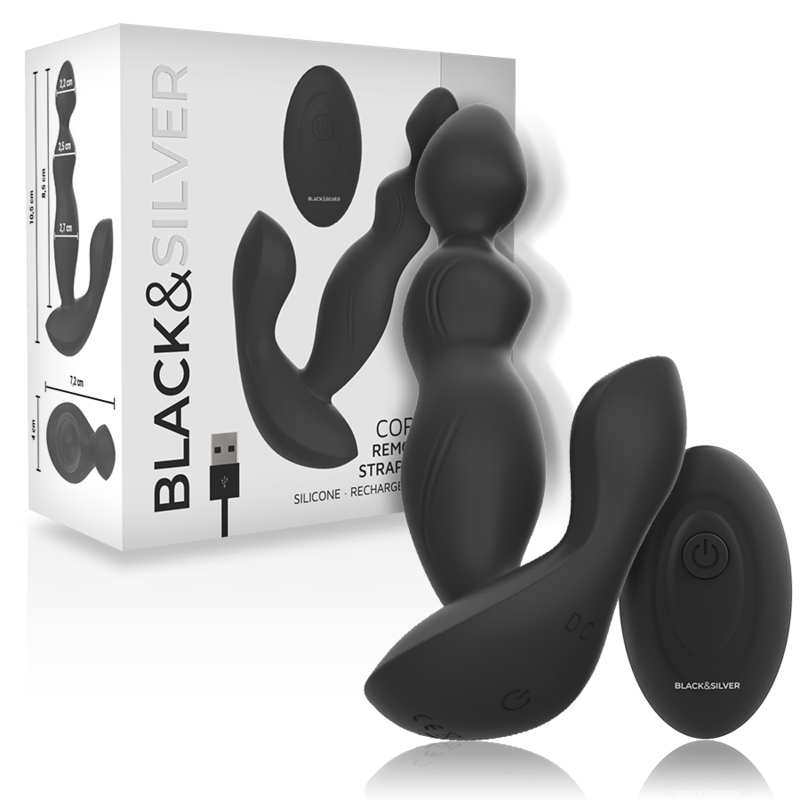 BLACK&SILVER - Cora Anal Plug Silicone Remote Control