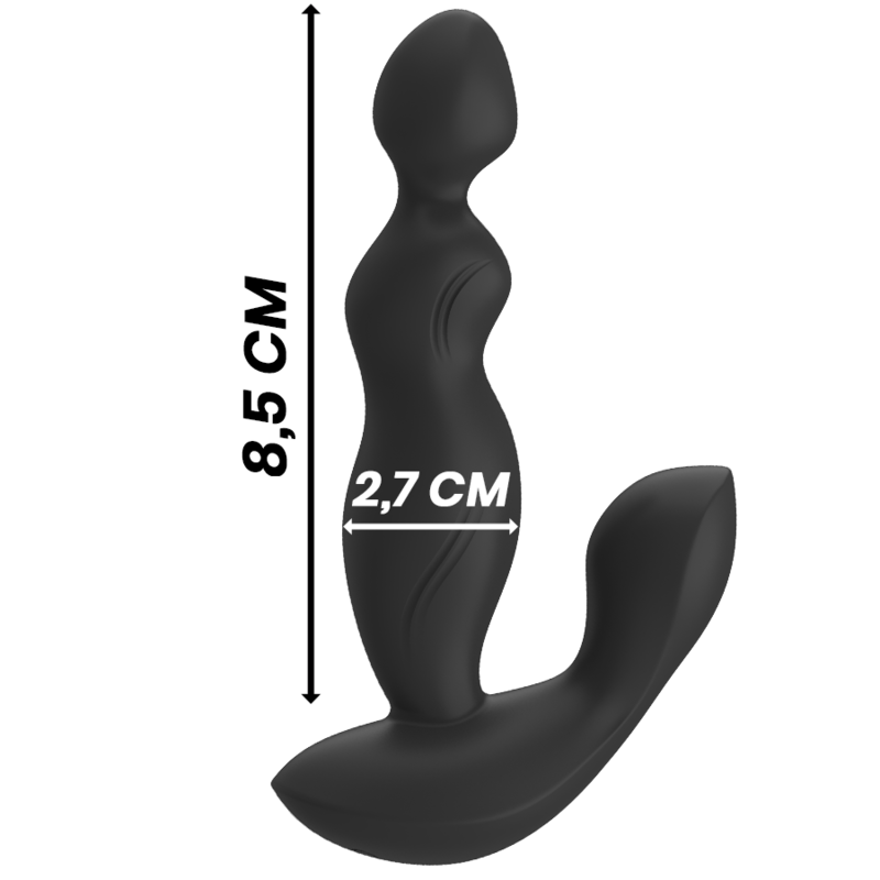 Black&amp;Silver Cora Vibrating Anal Plug — Black silicone