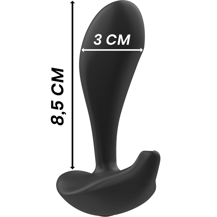 Black&amp;Silver Dwayne Vibrating Anal Plug — Black silicone