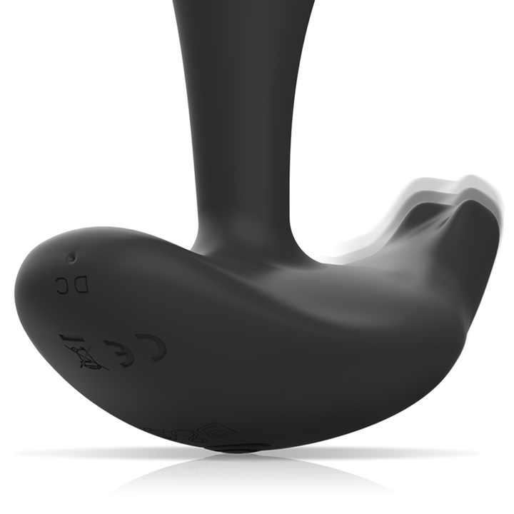 Black&amp;Silver Dwayne Vibrating Anal Plug — Black silicone
