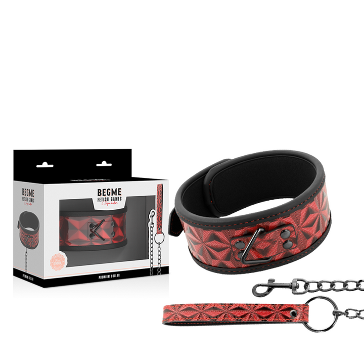 Begme Red Edition - Premium Vegan Leather Collar With Neoprene