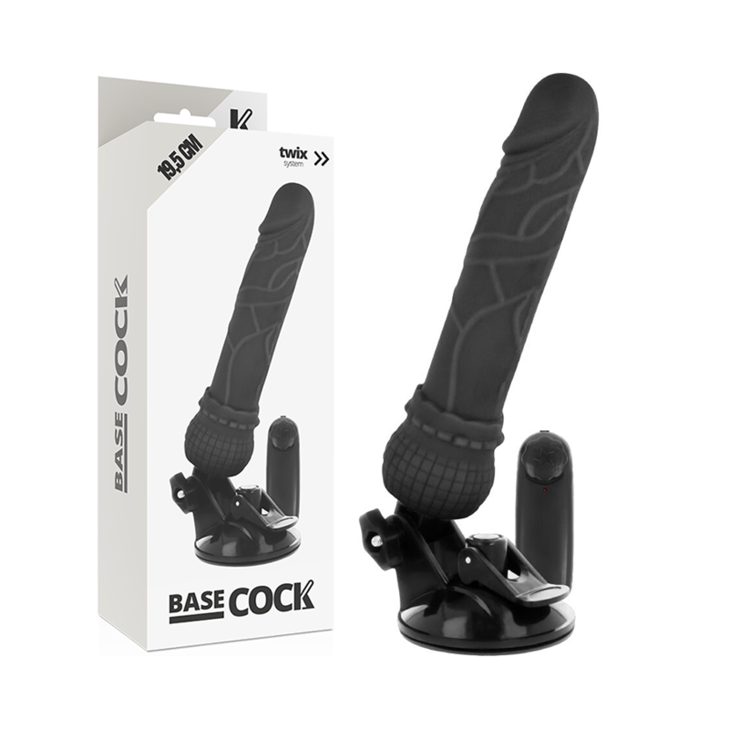 Basecock Realistic Vibrator Remote Control, Flesh 19.5 CM -O- 4 CM — Skin TPE