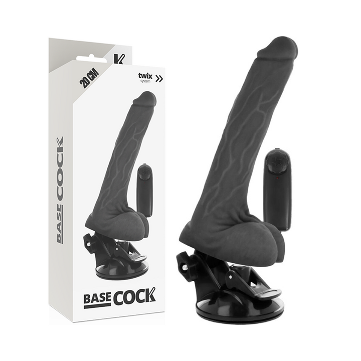 Basecock Realistic Natural Remote Control Vibrator With Testicles 20 CM — Skin TPE