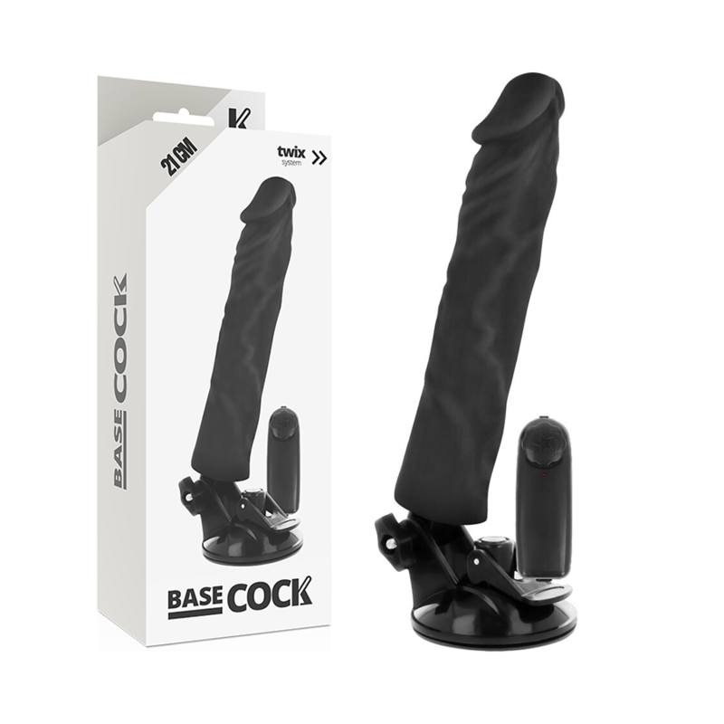 Basecock Realistic Vibrator Remote Control, Flesh 21 CM -O- 4 CM — Skin TPE